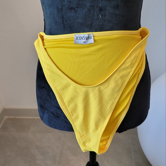 Icon swim Yellow low cut high side bikini bottoms - Picture 4 of 9